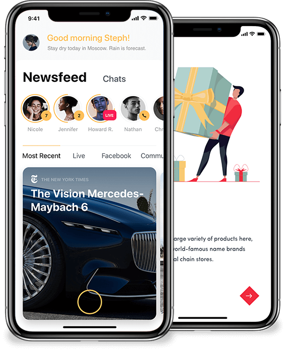 Mobile app mockup